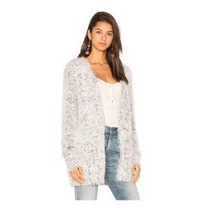 Heartloom Fuzzy Gray Cardigan